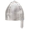 vidaXL Capacete de cavaleiro medieval r&eacute;plica LARP a&ccedil;o prateado