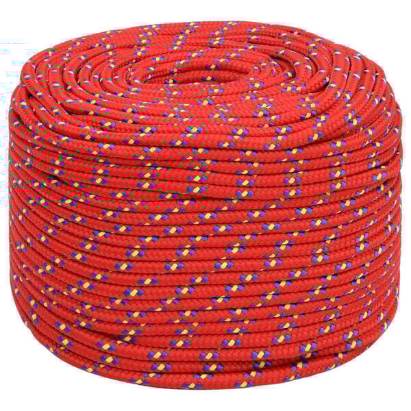 vidaXL Corda de barco 6 mm 250 m polipropileno vermelho