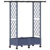 vidaXL Cama Elevada com Treli&ccedil;a e Telhado Cinzento 122,5 x 40 x 127 cm