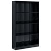 vidaXL Estante 4 prateleiras 80x24x142cm contraplaca. preto brilhante