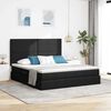 vidaXL Cama com arruma&ccedil;&atilde;o e colch&atilde;o Preto 180 x 200 cm Poli&eacute;ster