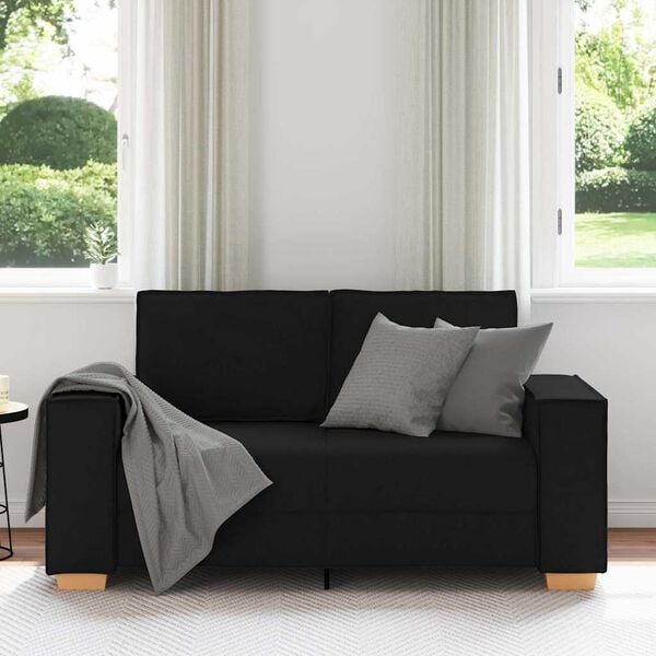 vidaXL Sof&aacute; de 2 lugares preto 160x78x84 cm tecido