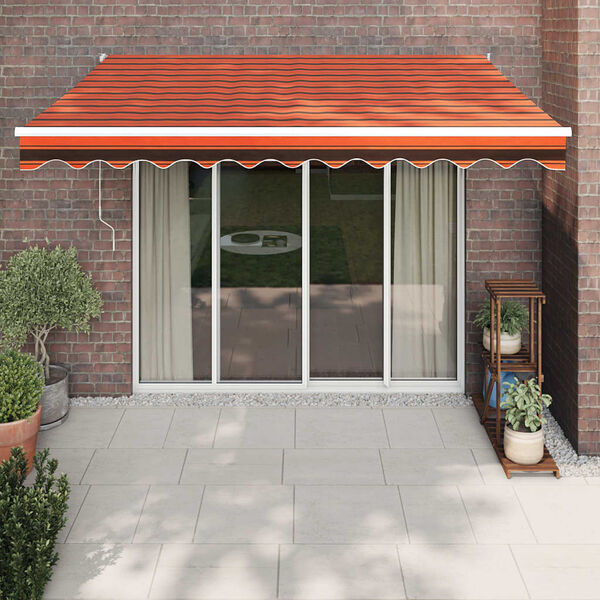 vidaXL Toldo retr&aacute;til autom&aacute;tico 3x2,5 m laranja e castanho
