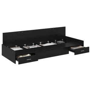 vidaXL Estrutura da Cama com gaveta Carvalho Preto 100 x 200 cm