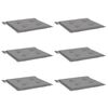 vidaXL Almofadões p/ cadeiras jardim 6pcs 40x40x4 cm oxford cinza
