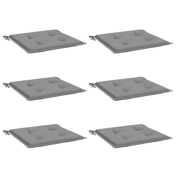 vidaXL Almofadões p/ cadeiras jardim 6pcs 40x40x4 cm oxford cinza