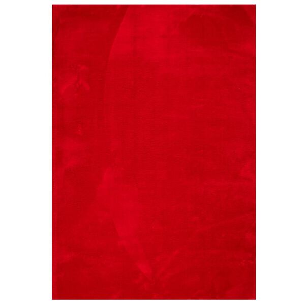 vidaXL Tapete pelo curto macio e lav&aacute;vel HUARTE 140x200 cm vermelho