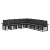 vidaXL Conjunto de Sof&aacute;s para Exterior 9 pcs Preto e Cinza Escuro