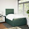 vidaXL Cama boxspring com colch&atilde;o 120x200 cm veludo verde-escuro