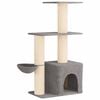 vidaXL &Aacute;rvore para gatos com postes de sisal Cinzento-claro 133 cm