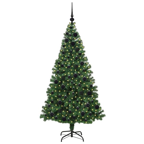 vidaXL &Aacute;rvore de Natal Artificial Verde 180 cm PVC, A&ccedil;o e Pl&aacute;stico