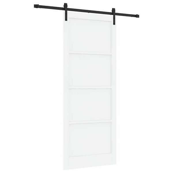 vidaXL Porta Deslizante Branco e Preto 93 x 232 cm