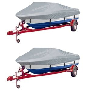 vidaXL Cobertura para barcos 2 pcs 488-564x239 cm (CxL) cinzento
