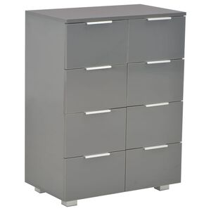 vidaXL Aparador 60x35x80 cm derivados de madeira cinza brilhante