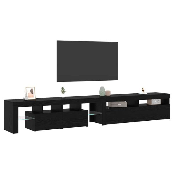 vidaXL Gabinete para TV 2 pcs Carvalho Preto 260 x 37 x 40 cm