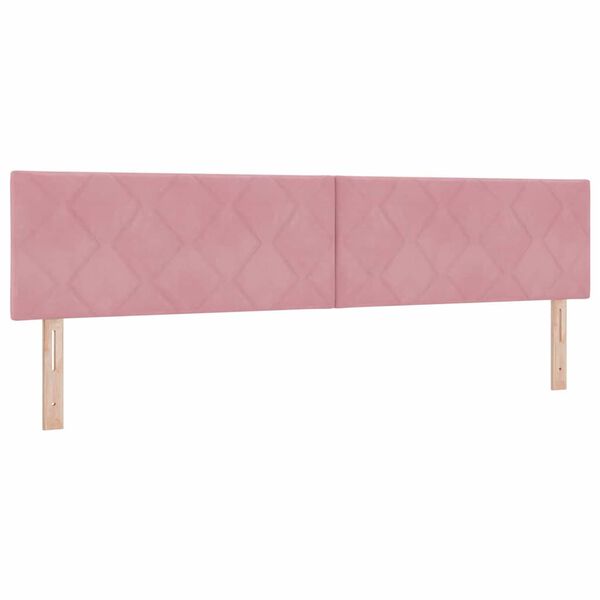 vidaXL Cabeceira LED com cabeceira Rosa 200 cm Couro Sint&eacute;tico