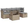 vidaXL 6 pcs conjunto de sof&aacute;s p/ jardim com almofad&otilde;es vime PE bege