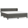 vidaXL Cama com molas/colch&atilde;o 180x200 cm veludo cinzento-escuro