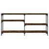 vidaXL Mesa consola 160x29x75 cm derivados de madeira carvalho fumado