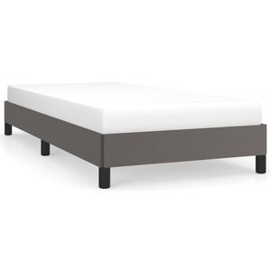 vidaXL Estrutura de cama 100x200 cm couro artificial cinzento