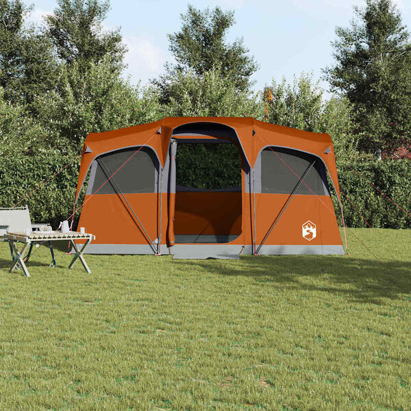 vidaXL Barracas Cinzento e laranja 435 x 255 x 216 cm Poliéster