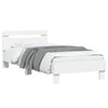 vidaXL Estrutura de cama c/ cabeceira e luzes LED 90x190 cm branco