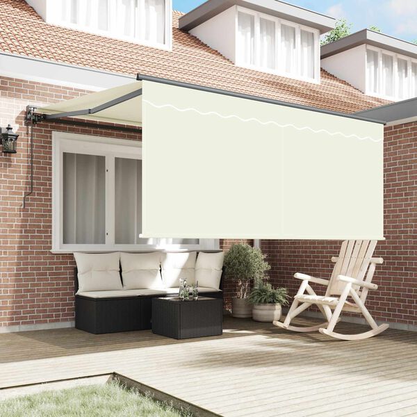 vidaXL Toldo Retr&aacute;til Creme 350 x 250 cm Poli&eacute;ster e Alum&iacute;nio