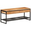 vidaXL Banco sapateira 110x35x45 cm madeira de ac&aacute;cia maci&ccedil;a e ferro