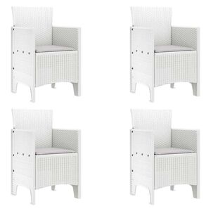 vidaXL Cadeira de Jardim 4 unid. Branco Polipropileno