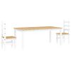 vidaXL 3 pcs conjunto de jantar Panama madeira pinho maci&ccedil;a branco