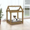 vidaXL Cama para cães 61x50x70 cm pinho maciço castanho mel