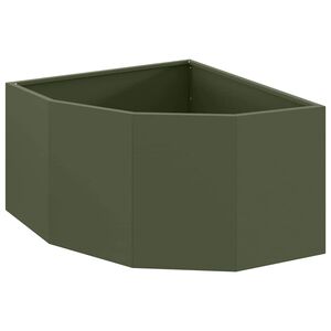vidaXL Vaso de Canto Verde-azeitona 60 x 60 x 35 cm A&ccedil;o