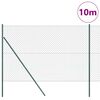 vidaXL Poste de Cerca Verde 10 x 1,6 m (malha de 40 x 40 mm) A&ccedil;o e PVC