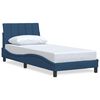 vidaXL Estrutura de cama sem colch&atilde;o Hanko 90x190 cm tecido azul