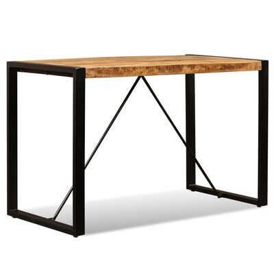 vidaXL Mesa de jantar madeira de mangueira maciça áspera 120 cm