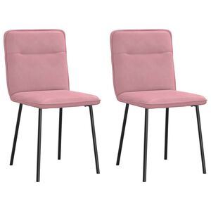 vidaXL Cadeiras de jantar 2 pcs veludo rosa