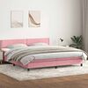 vidaXL Cama com molas/colch&atilde;o 180x210 cm veludo Rosa