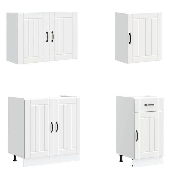 vidaXL 7 pe&ccedil;as arm&aacute;rio de cozinha conjunto Lucca branco