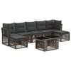 vidaXL Conjunto de Sof&aacute; de Jardim 8 unid. Cinzento vime PE