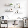vidaXL Prateleiras parede suspensas 4 pcs 80x23,5x3,8cm MDF preto