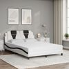 vidaXL Cama Viana com colch&atilde;o 140x200 cm couro artificial preto e branco