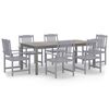 vidaXL 7 pcs conjunto de jantar p/ jardim ac&aacute;cia maci&ccedil;a cinzento