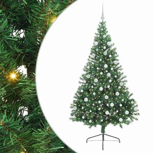 vidaXL &Aacute;rvore de Natal Artificial Pr&eacute;-iluminada Verde 180 cm PVC