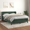 vidaXL Cama com molas/colch&atilde;o 140x190 cm veludo verde-escuro