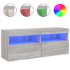 vidaXL M&oacute;vel de parede p/ TV c/ luzes LED 100x30x40 cm cinzento sonoma
