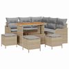 vidaXL Conjunto de Sof&aacute; de Jardim 9 unid. Bege vime PE