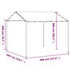 vidaXL Gazebo Branco 4 x 4 x 2,6 m A&ccedil;o e Poli&eacute;ster