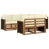 vidaXL Conjunto de Sof&aacute;s para Exterior 7 unid. Natural e Creme