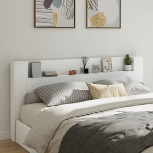 vidaXL Arm&aacute;rio de cabeceira com luzes LED 220x16,5x103,5 cm branco