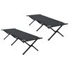 vidaXL Cama de Camping Dobr&aacute;vel Manual 2 unid. Preto 193 x 69 x 45 cm